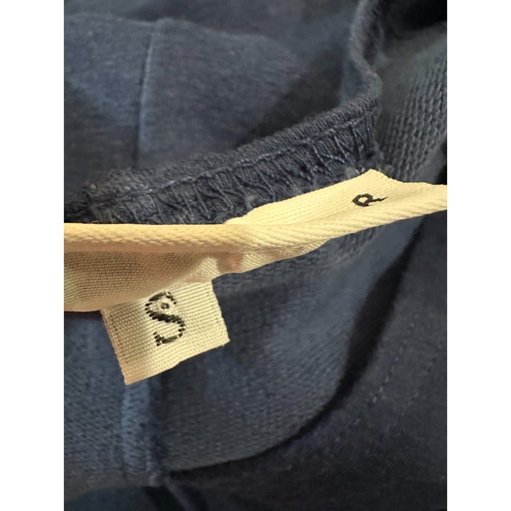 Bryn Walker Blue Bamboo Organic Cotton V-Neck Boxy Tunic Top Small Oversized - Picture 8 of 13